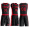 Custom Black Red Round Neck Suit Basketball Jersey