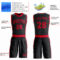 Custom Black Red Round Neck Suit Basketball Jersey