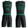 Custom Black Kelly Green Round Neck Suit Basketball Jersey