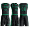 Custom Black Kelly Green Round Neck Suit Basketball Jersey