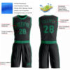 Custom Black Kelly Green Round Neck Suit Basketball Jersey