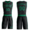 Custom Black Kelly Green Round Neck Suit Basketball Jersey