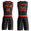 Custom Black Orange Round Neck Suit Basketball Jersey