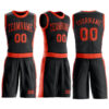 Custom Black Orange Round Neck Suit Basketball Jersey