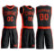 Custom Black Orange Round Neck Suit Basketball Jersey