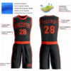 Custom Black Orange Round Neck Suit Basketball Jersey