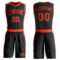 Custom Black Orange Round Neck Suit Basketball Jersey