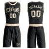 Custom Black Cream Round Neck Suit Basketball Jersey