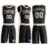 Custom Black Cream Round Neck Suit Basketball Jersey