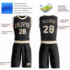 Custom Black Cream Round Neck Suit Basketball Jersey