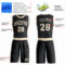Custom Black Cream Round Neck Suit Basketball Jersey