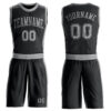 Custom Black Gray Round Neck Suit Basketball Jersey