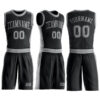 Custom Black Gray Round Neck Suit Basketball Jersey