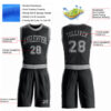 Custom Black Gray Round Neck Suit Basketball Jersey