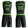 Custom Black Neon Green Round Neck Suit Basketball Jersey