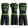 Custom Black Neon Green Round Neck Suit Basketball Jersey