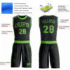 Custom Black Neon Green Round Neck Suit Basketball Jersey