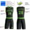 Custom Black Neon Green Round Neck Suit Basketball Jersey