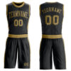 Custom Black Old Gold Round Neck Suit Basketball Jersey