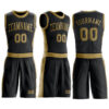Custom Black Old Gold Round Neck Suit Basketball Jersey