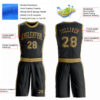 Custom Black Old Gold Round Neck Suit Basketball Jersey