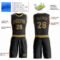 Custom Black Old Gold Round Neck Suit Basketball Jersey