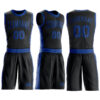 Custom Black Royal Round Neck Suit Basketball Jersey