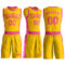 Custom Gold Pink Round Neck Suit Basketball Jersey