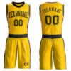 Custom Gold Black Round Neck Suit Basketball Jersey