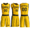 Custom Gold Black Round Neck Suit Basketball Jersey