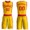 Custom Gold Red Round Neck Suit Basketball Jersey