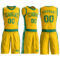 Custom Gold Kelly Green Round Neck Suit Basketball Jersey