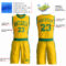 Custom Gold Kelly Green Round Neck Suit Basketball Jersey