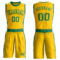Custom Gold Kelly Green Round Neck Suit Basketball Jersey