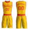 Custom Gold Orange Round Neck Suit Basketball Jersey