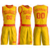 Custom Gold Orange Round Neck Suit Basketball Jersey