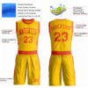 Custom Gold Orange Round Neck Suit Basketball Jersey