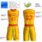 Custom Gold Orange Round Neck Suit Basketball Jersey