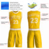 Custom Gold Cream Round Neck Suit Basketball Jersey