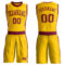 Custom Gold Maroon Round Neck Suit Basketball Jersey