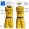 Custom Gold Navy Round Neck Suit Basketball Jersey