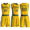 Custom Gold Green Round Neck Suit Basketball Jersey