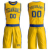Custom Gold Royal Round Neck Suit Basketball Jersey