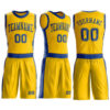 Custom Gold Royal Round Neck Suit Basketball Jersey