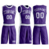 Custom Purple White Round Neck Suit Basketball Jersey