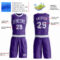 Custom Purple White Round Neck Suit Basketball Jersey