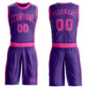 Custom Purple Pink Round Neck Suit Basketball Jersey