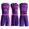 Custom Purple Pink Round Neck Suit Basketball Jersey