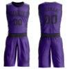 Custom Purple Black Round Neck Suit Basketball Jersey
