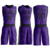 Custom Purple Black Round Neck Suit Basketball Jersey